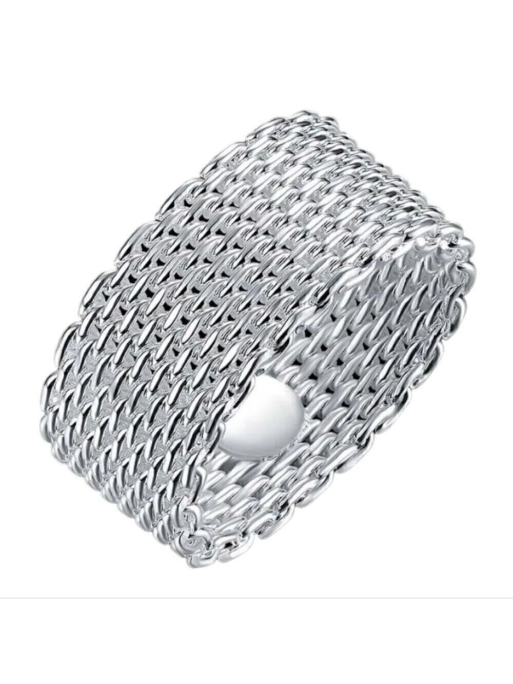 925 Sterling Silver Mesh Ring Size 8 or 10